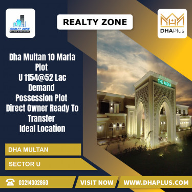 10 Marla Residential Plot for Sale in Sector U -  DHA Multan, Multan - (DP-38138)