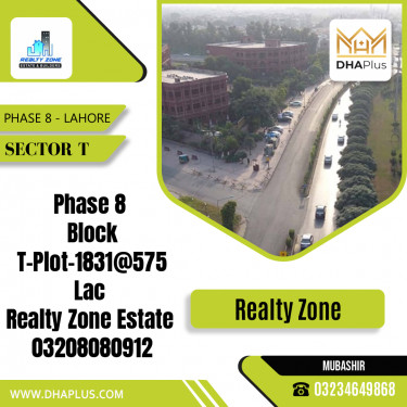 1 Kanal Residential Plot for Sale in Sector T -  Phase 8, Lahore - (DP-38147)