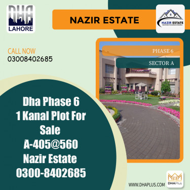1 Kanal Residential Plot for Sale in Sector A -  Phase 6, Lahore - (DP-38165)