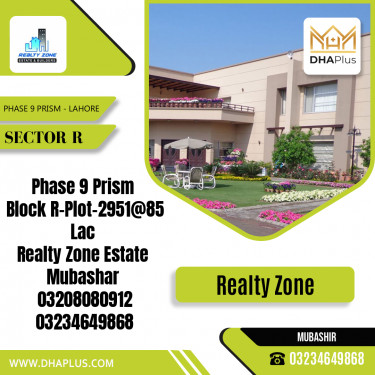 5 Marla Residential Plot for Sale in Sector R -  Phase 9 Prism, Lahore - (DP-38236)