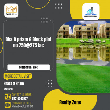 1 Kanal Residential Plot for Sale in Sector G -  Phase 9 Prism, Lahore - (DP-38253)