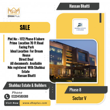 1 Kanal Residential Plot for Sale in Sector V -  Phase 8, Lahore - (DP-38275)