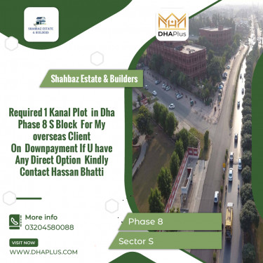 1 Kanal Required Residential Plot in Sector S -  Phase 8, Lahore - (DP-38276)