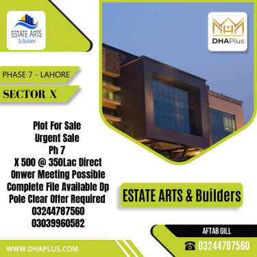1 Kanal Residential Plot for Sale in Sector X -  Phase 7, Lahore - (DP-38304)