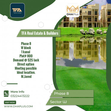 1 Kanal Residential Plot for Sale in Sector W -  Phase 8, Lahore - (DP-38313)