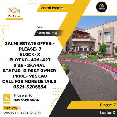 2 Kanal Residential Plot for Sale in Sector X -  Phase 7, Lahore - (DP-38324)
