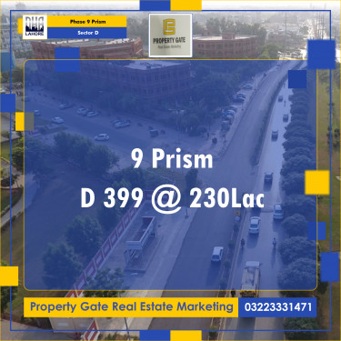 1 Kanal Residential Plot for Sale in Sector D -  Phase 9 Prism, Lahore - (DP-38326)