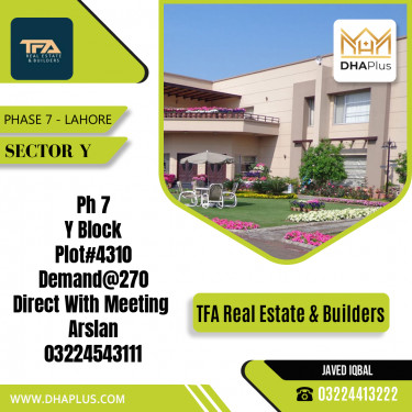 1 Kanal Residential Plot for Sale in Sector Y -  Phase 7, Lahore - (DP-38333)
