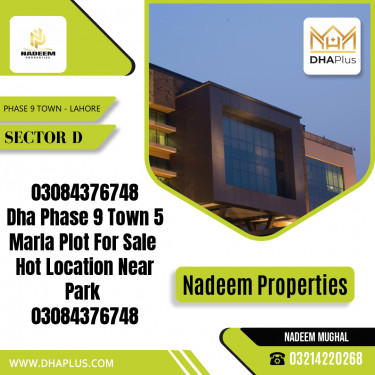 5 Marla Residential Plot for Sale in Sector D -  Phase 9 Town, Lahore - (DP-38384)