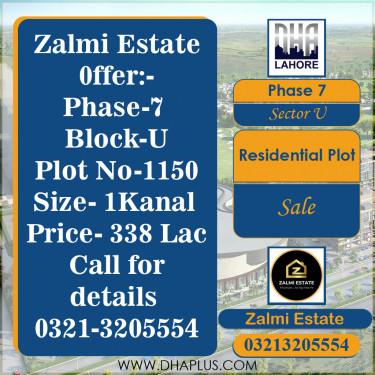 1 Kanal Residential Plot for Sale in Sector U -  Phase 7, Lahore - (DP-38388)
