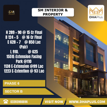 2 Kanal Residential Plot for Sale in Sector B -  Phase 6, Lahore - (DP-38415)