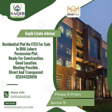 10 Marla Residential Plot for Sale in Sector R -  Phase 9 Prism, Lahore - (DP-38422)