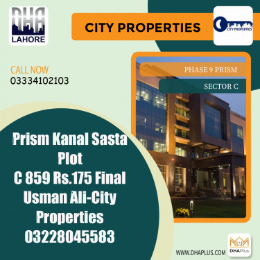 1 Kanal Residential Plot for Sale in Sector C -  Phase 9 Prism, Lahore - (DP-38455)