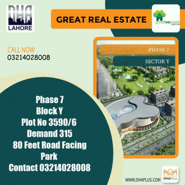 1 Kanal Residential Plot for Sale in Sector Y -  Phase 7, Lahore - (DP-38527)