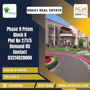 5 Marla Residential Plot for Sale in Sector K -  Phase 9 Prism, Lahore - (DP-38528)