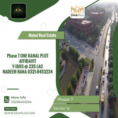 1 Kanal Residential Plot for Sale in Sector Y -  Phase 7, Lahore - (DP-38538)