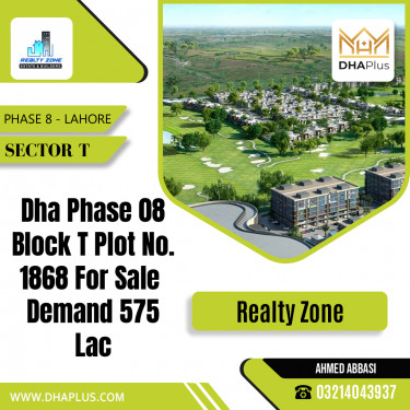 1 Kanal Residential Plot for Sale in Sector T -  Phase 8, Lahore - (DP-38542)