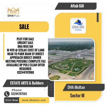 1 Kanal Residential Plot for Sale in Sector M -  DHA Multan, Multan - (DP-38576)