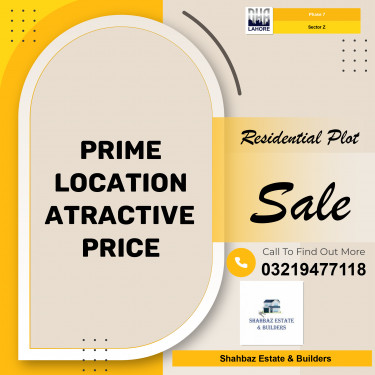 20 Marla Residential Plot for Sale in Sector Z -  Phase 7, Lahore - (DP-38596)