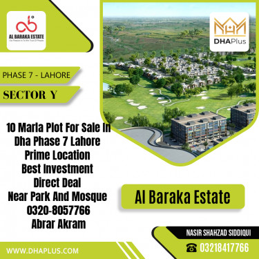 10 Marla Residential Plot for Sale in Sector Y -  Phase 7, Lahore - (DP-38597)
