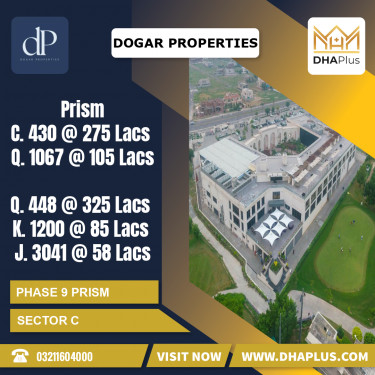 1 Kanal Residential Plot for Sale in Sector C -  Phase 9 Prism, Lahore - (DP-38687)