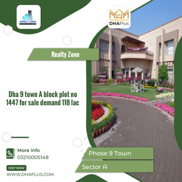5 Marla Residential Plot for Sale in Sector A -  Phase 9 Town, Lahore - (DP-38727)