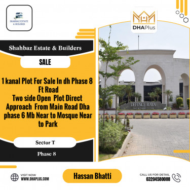 20 Marla Residential Plot for Sale in Sector T -  Phase 8, Lahore - (DP-38743)
