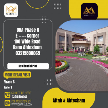 9127 Sq. Ft. Residential Plot for Sale in Sector E -  Phase 6, Lahore - (DP-38754)