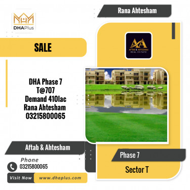 1 Kanal Residential Plot for Sale in Sector T -  Phase 7, Lahore - (DP-38756)