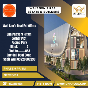 20 Marla Residential Plot for Sale in Sector A -  Phase 9 Prism, Lahore - (DP-38765)