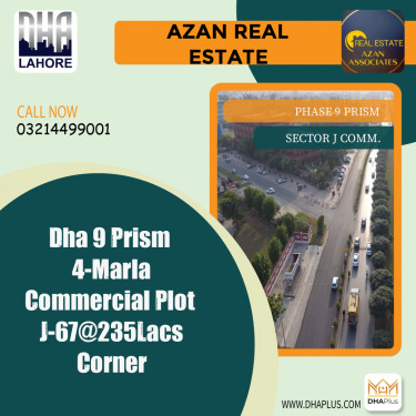4 Marla Commercial Plot for Sale in Sector J Commercial -  Phase 9 Prism, Lahore - (DP-38806)