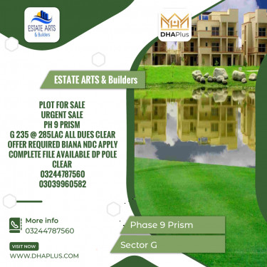 1 Kanal Residential Plot for Sale in Sector G -  Phase 9 Prism, Lahore - (DP-38812)