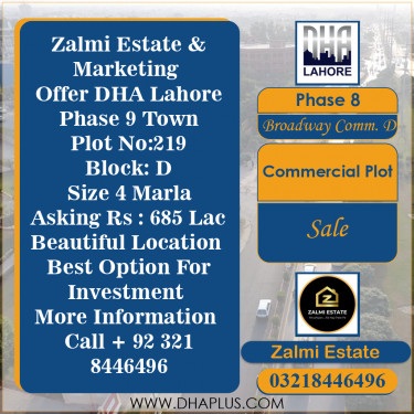 4 Marla Commercial Plot for Sale in Broadway Commercial D -  Phase 8, Lahore - (DP-38847)