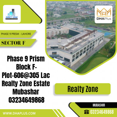 1 Kanal Residential Plot for Sale in Sector F -  Phase 9 Prism, Lahore - (DP-38861)