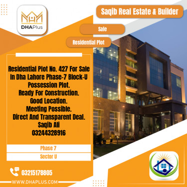 1 Kanal Residential Plot for Sale in Sector U -  Phase 7, Lahore - (DP-38871)