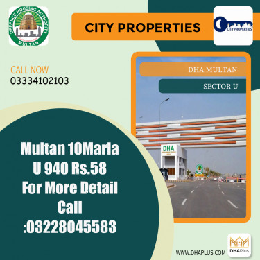 10 Marla Residential Plot for Sale in Sector U -  DHA Multan, Multan - (DP-38891)