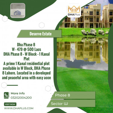 1 Kanal Residential Plot for Sale in Sector W -  Phase 8, Lahore - (DP-38904)