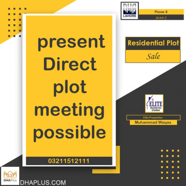 1 Kanal Residential Plot for Sale in Sector S -  Phase 8, Lahore - (DP-38939)