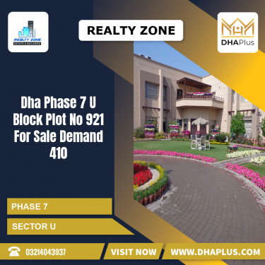 1 Kanal Residential Plot for Sale in Sector U -  Phase 7, Lahore - (DP-38953)