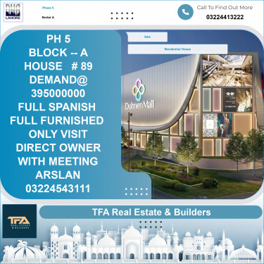 2 Kanal Residential House for Sale in Sector A -  Phase 5, Lahore - (DP-38964)