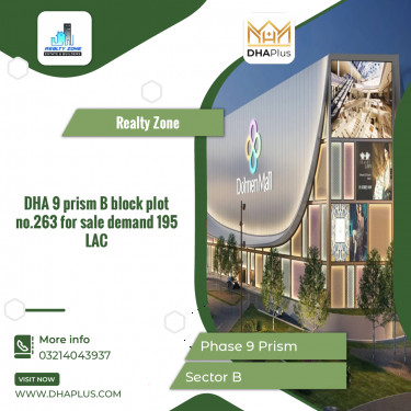 1 Kanal Residential Plot for Sale in Sector B -  Phase 9 Prism, Lahore - (DP-38971)