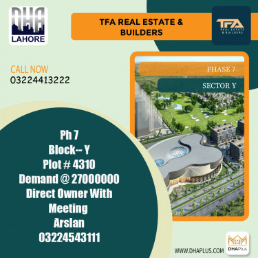 1 Kanal Residential Plot for Sale in Sector Y -  Phase 7, Lahore - (DP-39043)