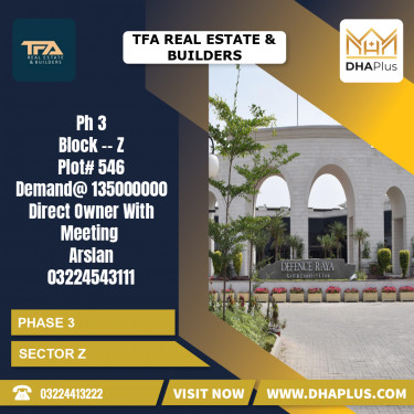 2 Kanal Residential Plot for Sale in Sector Z -  Phase 3, Lahore - (DP-39045)