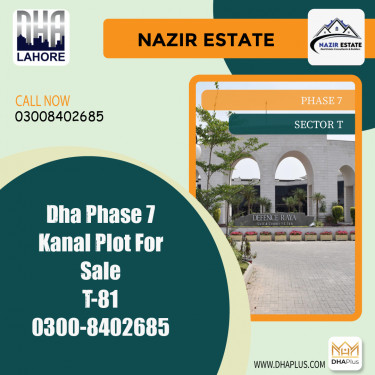 1 Kanal Residential Plot for Sale in Sector T -  Phase 7, Lahore - (DP-39061)