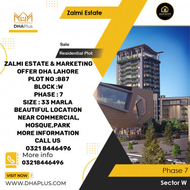 20 Marla Residential Plot for Sale in Sector W -  Phase 7, Lahore - (DP-39066)