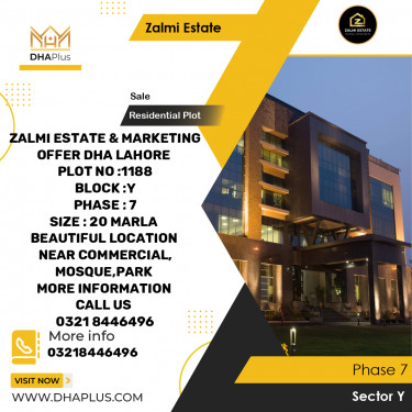 1 Kanal Residential Plot for Sale in Sector Y -  Phase 7, Lahore - (DP-39068)