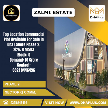 8 Marla Commercial Plot for Sale in Sector Q Commercial -  Phase 2, Lahore - (DP-39071)