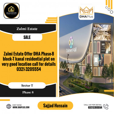 1 Kanal Residential Plot for Sale in Sector T -  Phase 8, Lahore - (DP-39096)