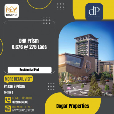 1 Kanal Residential Plot for Sale in Sector Q -  Phase 9 Prism, Lahore - (DP-39137)