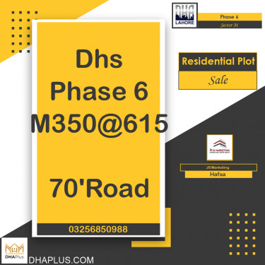 1 Kanal Residential Plot for Sale in Sector M -  Phase 6, Lahore - (DP-39195)